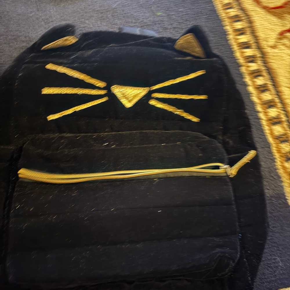 Black and Gold‎ Cat Backpack